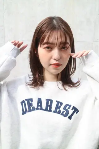 ミディアム 葉月/ボブ/ 透明感カラー／中目黒のヘアスタイル