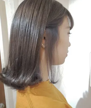 ミディアム 🇰🇷透明感×ハイ トーン🌟tomoのヘアスタイル