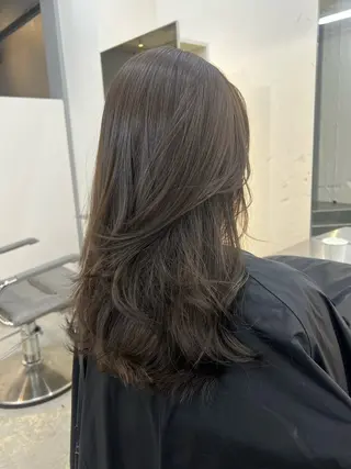 セミロング カラー 柔らかブラウン/顔周 りレイヤー♡ユウシのヘアスタイル