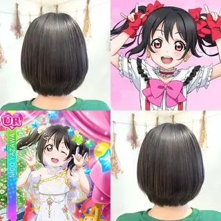 ショート カラー 学割 悟 韓国風艶髪縮毛矯正のヘアスタイル