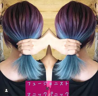 ミディアム カラー テトネ タカシのヘアスタイル