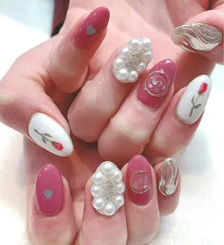 ショート カラー ヘアアレンジ キッズ ネイル マツエク・マツパ feey ⁑erinaのネイルデザイン