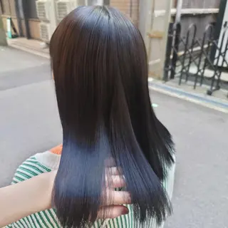 カラー セミロング 髪質改善ストレート Kantaのヘアスタイル