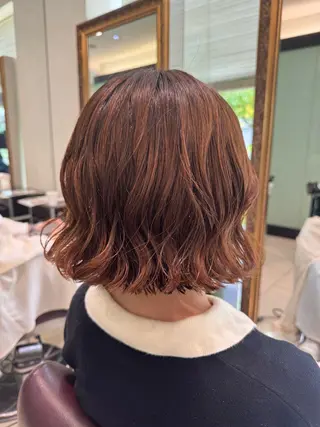 ショート コテ巻き風/ボブ パーマ🌼杉田 萌恵のヘアスタイル