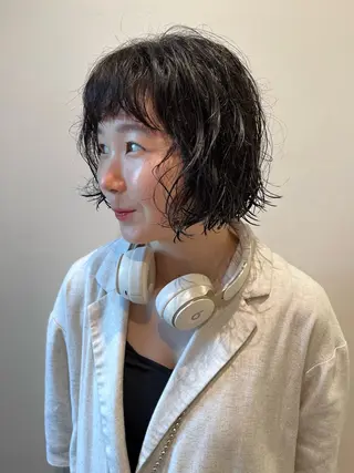 ミディアム ボブパーマ／アレンジ Onのヘアスタイル