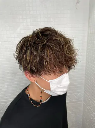 ショート カラー メンズ デザインカラー/ ハイトーン/ケイジのヘアスタイル