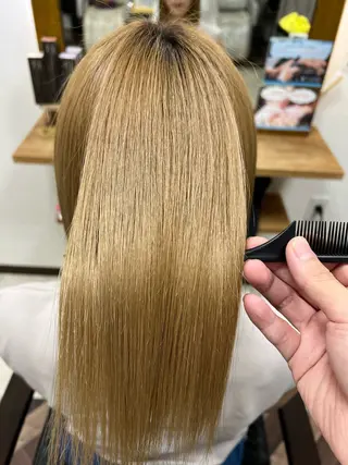 ミディアム 髪質改善/マツパ 垢抜け透明カラー衣笠のヘアスタイル