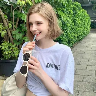 ミディアム カラー ヘアアレンジ ブリーチダブルカラー ハイライト/山本喜熙のヘアスタイル