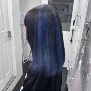 セミロング カラー ハイトーン/ウルフ /エクステ/ましろのヘアスタイル