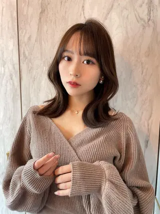 ミディアム カラー 韓国ヘア🤍顔周り/ 髪質改善✨/林遼一郎のヘアスタイル