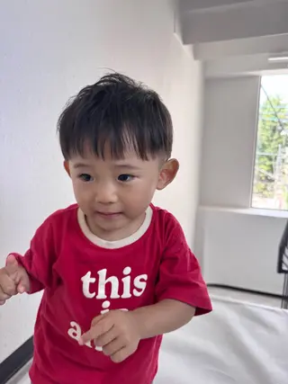 キッズ R/🤎 パーマ&ブリーチ🔥のヘアスタイル