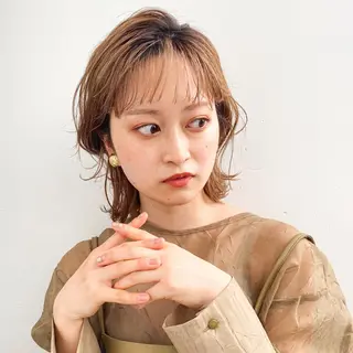 ミディアム カラー レイヤー/ショート透 明感カラー/西田祐賀のヘアスタイル