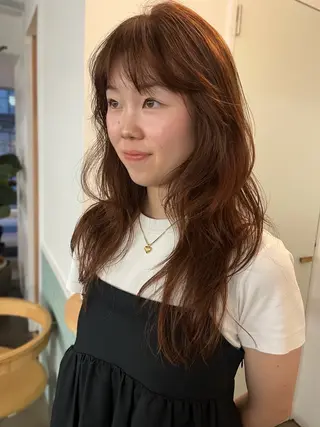 ロング レイヤー/ケアパーマ /ニュアンス/モードのヘアスタイル