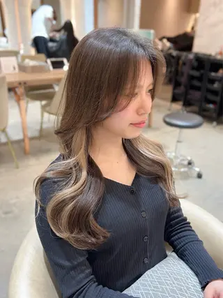 ロング ハッシュカット/韓国 レイヤー/カハナのヘアスタイル