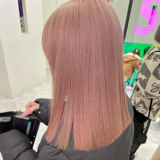 セミロング カラー 💖韓国×王道 ハイトーン💖のヘアスタイル