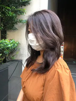 セミロング カラー ボブ/縮毛矯正/ レイヤー/塚田のヘアスタイル