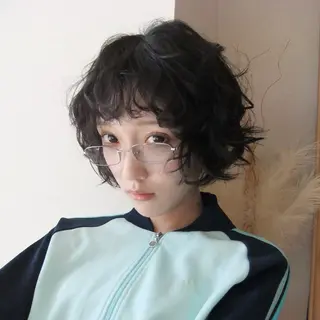 ショート パーマ レイヤー/似合わせ/ yuan⟡.·のヘアスタイル