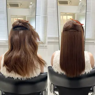 ロング 縮毛矯正/髪質改善 /レイヤー/韓国のヘアスタイル