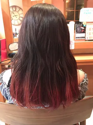 ミディアム カラー パーマ 増子 幹樹のヘアスタイル