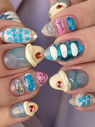 ネイル 3dパーツ/流行り 👧shushu❤️のネイルデザイン