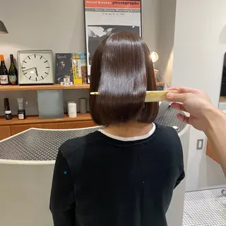 ミディアム パーマ 酸性縮毛矯正/ ホッタケイシのヘアスタイル