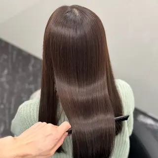 ロング カラー パーマ ブリーチなし Ⅰ 髪質改善カラーのヘアスタイル