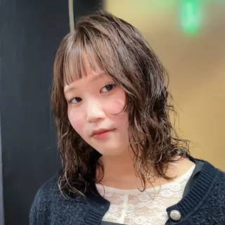 ミディアム パーマ 札幌パーマ レイヤー/後藤海音のヘアスタイル