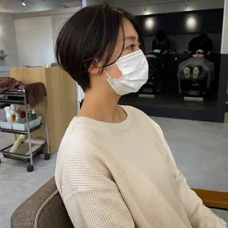 ショート カラー レイヤーパーマ＊ 顔まわり似合わせのヘアスタイル