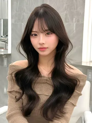 ロング カラー MAEUL luna所属・前髪顔周り/レイヤー 韓国/桔川恒のヘアスタイル