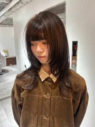 セミロング カラー ヘアアレンジ レイヤーカット //金子 聖汰のヘアスタイル