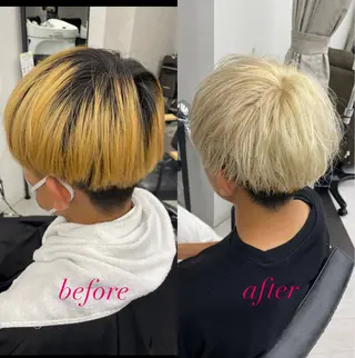 ショート カラー メンズ 暖色/艶髪/ 透明感カラー/なおとのヘアスタイル