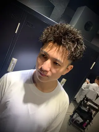 ショート メンズ メンズパーマ/難波/ 心斎橋　室園亮佑のヘアスタイル