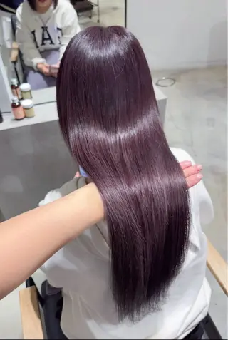 セミロング yui/ラベンダー/ ピンク/ワインレッドのヘアスタイル