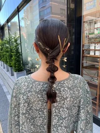 セミロング ヘアアレンジ channel所属・Natsumi ❤︎のヘアスタイル