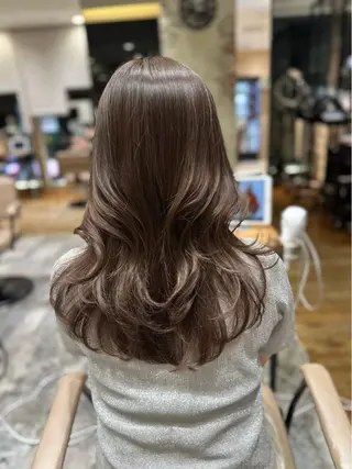 セミロング カラー 顔周り/くびれヘア 韓国ヘア💕風間るなのヘアスタイル