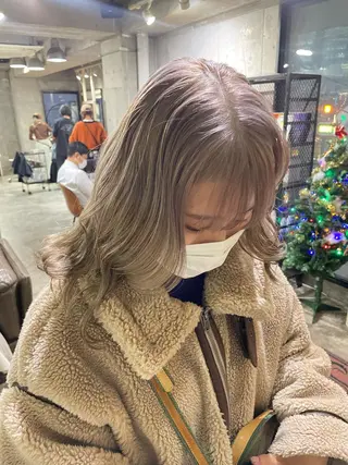 ミディアム カラー ボブヘアカット Rikapi❤️のヘアスタイル