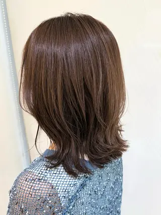 セミロング カラー 髪質改善縮毛矯正 💎TOMOのヘアスタイル