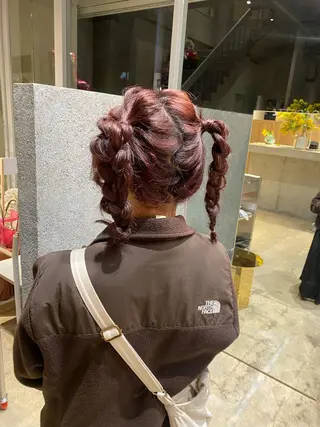 ミディアム カラー レイヤーカット/ ダブルカラーサクライのヘアスタイル