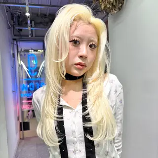 カラー 渋谷🎨ハイトーン ×エクステ🎨レンのヘアスタイル