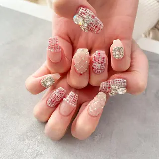 ネイル ゴテゴテ💙ワンホン リオナのネイルデザイン