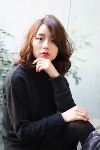 ミディアム セミロング パーマ 髪質改善//縮毛矯正 This表参道のヘアスタイル