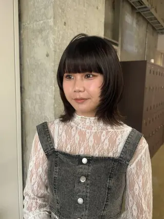 ミディアム カラー 森田遥奈/透明感カラ ー/似合わせカットのヘアスタイル