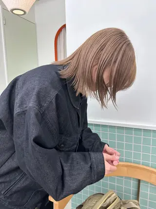 ミディアム カラー ボブ/レイヤー/ケア パーマ/リュウタのヘアスタイル