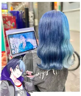 ミディアム カラー GARU-ガル-所属・TSUNO🦖 派手髪/オタク美容師のヘアスタイル