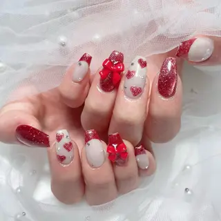 ネイル 🎀藤沢ガーリーネイ ル/長さ出し🎀のネイルデザイン