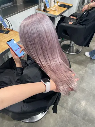 セミロング カラー ハイトーン 横浜💞ミオのヘアスタイル