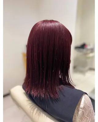 ショート YASU🍎CUT 赤系カラー/ヘアケアのヘアスタイル