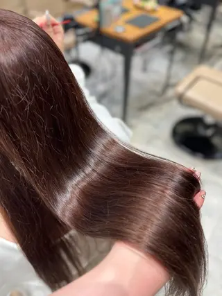 セミロング カラー 新宿透明感カラー 髪質改善/吉川怜奈のヘアスタイル