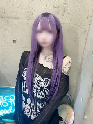 ロング カラー ホワイト&レイヤーカ ットエクステ長畠俊輔のヘアスタイル