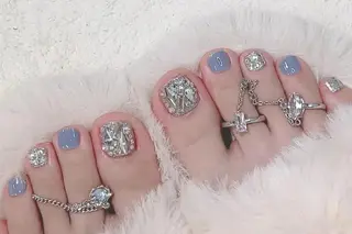 ネイル フィルイン、長さ出し 深爪矯正のネイルデザイン